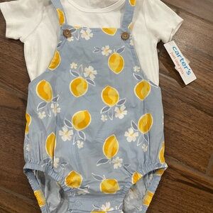 Carter's Blue Romper with Yellow Lemon Design 18M